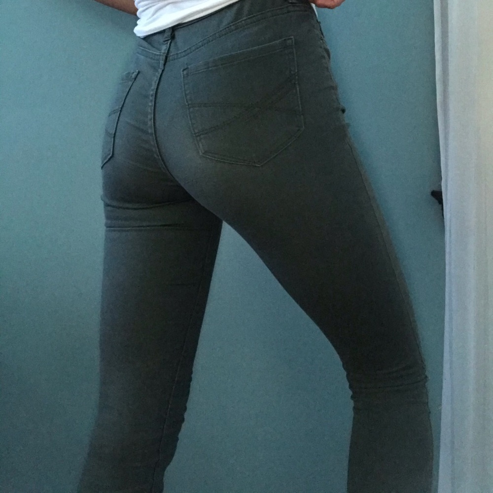 army green skinny jeans